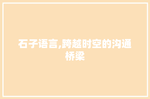 石子语言,跨越时空的沟通桥梁