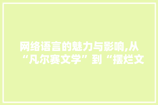 网络语言的魅力与影响,从“凡尔赛文学”到“摆烂文化”