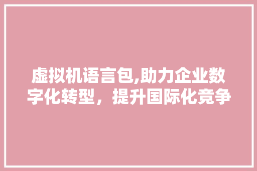 虚拟机语言包,助力企业数字化转型，提升国际化竞争力