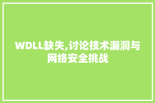 WDLL缺失,讨论技术漏洞与网络安全挑战