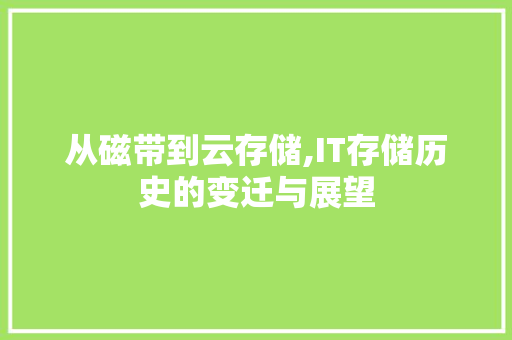 从磁带到云存储,IT存储历史的变迁与展望