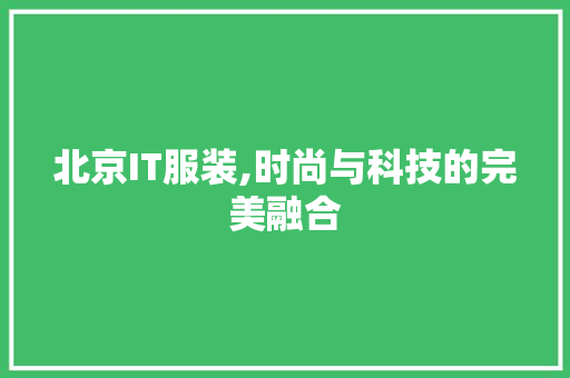 北京IT服装,时尚与科技的完美融合