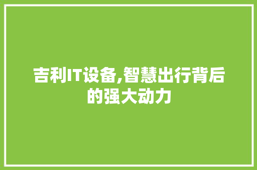 吉利IT设备,智慧出行背后的强大动力