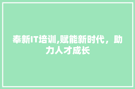 奉新IT培训,赋能新时代，助力人才成长