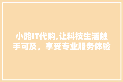 小路IT代购,让科技生活触手可及，享受专业服务体验