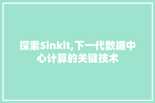 探索Sinkit,下一代数据中心计算的关键技术