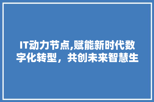 IT动力节点,赋能新时代数字化转型，共创未来智慧生活