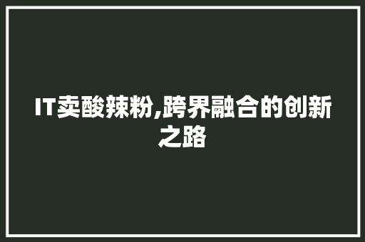 IT卖酸辣粉,跨界融合的创新之路