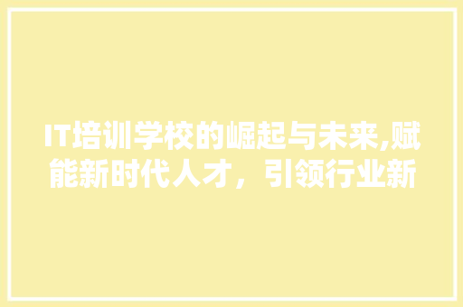 IT培训学校的崛起与未来,赋能新时代人才，引领行业新风向