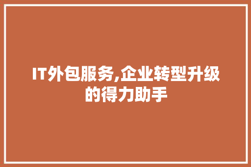 IT外包服务,企业转型升级的得力助手