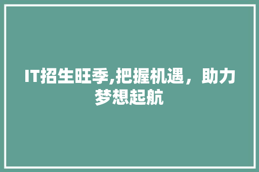 IT招生旺季,把握机遇，助力梦想起航