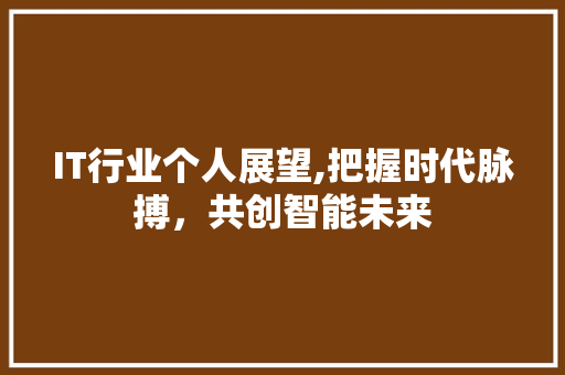 IT行业个人展望,把握时代脉搏，共创智能未来