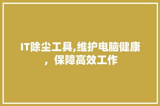 IT除尘工具,维护电脑健康，保障高效工作