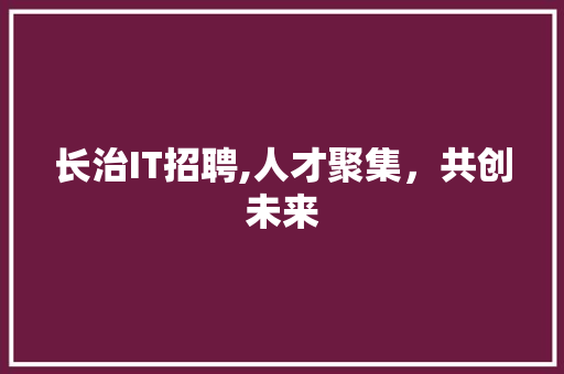 长治IT招聘,人才聚集，共创未来