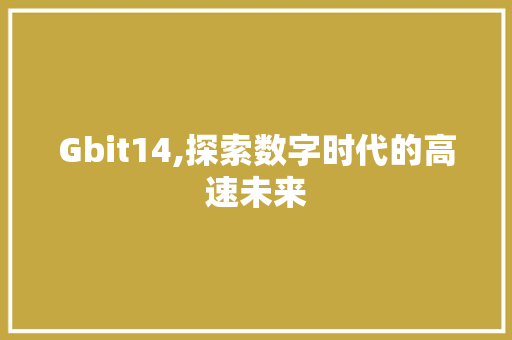 Gbit14,探索数字时代的高速未来