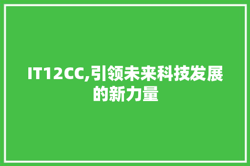 IT12CC,引领未来科技发展的新力量