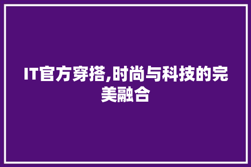 IT官方穿搭,时尚与科技的完美融合