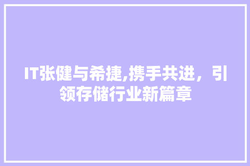 IT张健与希捷,携手共进，引领存储行业新篇章