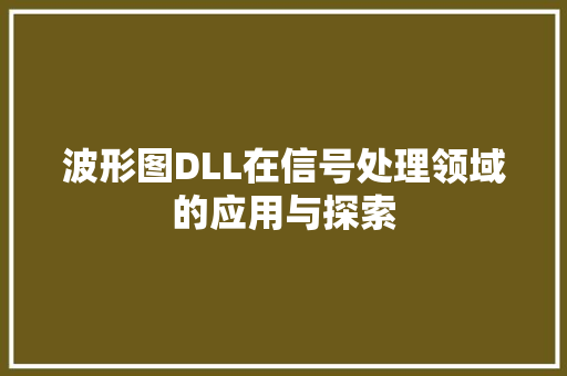 波形图DLL在信号处理领域的应用与探索