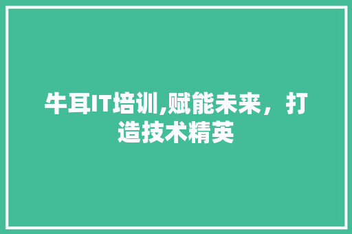 牛耳IT培训,赋能未来，打造技术精英