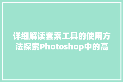 详细解读套索工具的使用方法探索Photoshop中的高效图像编辑利器