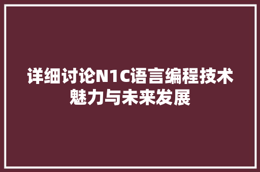 详细讨论N1C语言编程技术魅力与未来发展