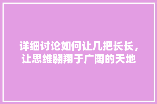 详细讨论如何让几把长长，让思维翱翔于广阔的天地