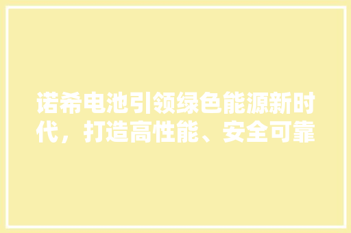 诺希电池引领绿色能源新时代，打造高性能、安全可靠的电池解决方法