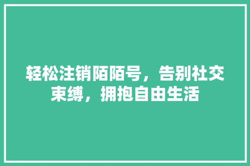 轻松注销陌陌号，告别社交束缚，拥抱自由生活