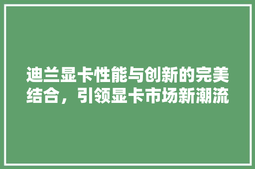 迪兰显卡性能与创新的完美结合，引领显卡市场新潮流