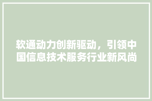 软通动力创新驱动，引领中国信息技术服务行业新风尚