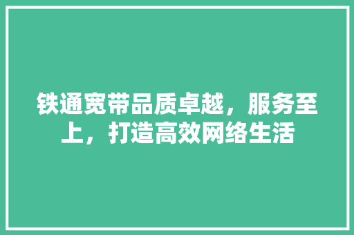 铁通宽带品质卓越，服务至上，打造高效网络生活