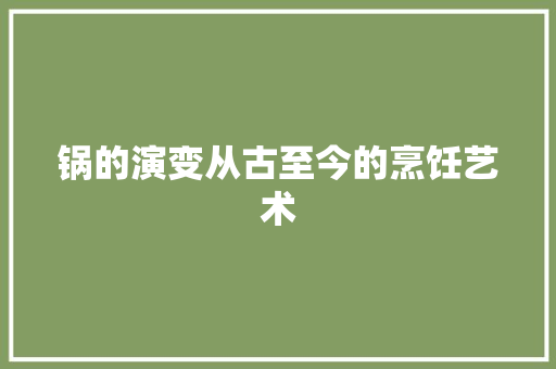 锅的演变从古至今的烹饪艺术