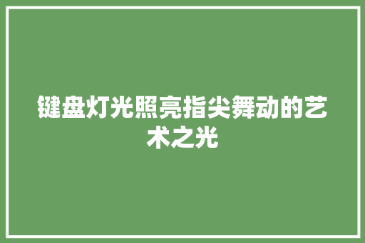 键盘灯光照亮指尖舞动的艺术之光