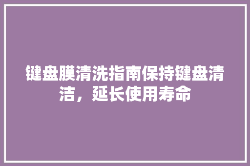 键盘膜清洗指南保持键盘清洁，延长使用寿命