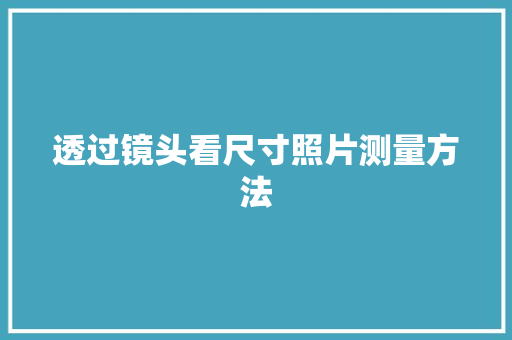 透过镜头看尺寸照片测量方法