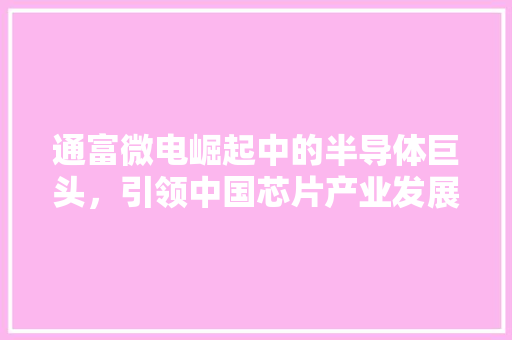 通富微电崛起中的半导体巨头，引领中国芯片产业发展新篇章