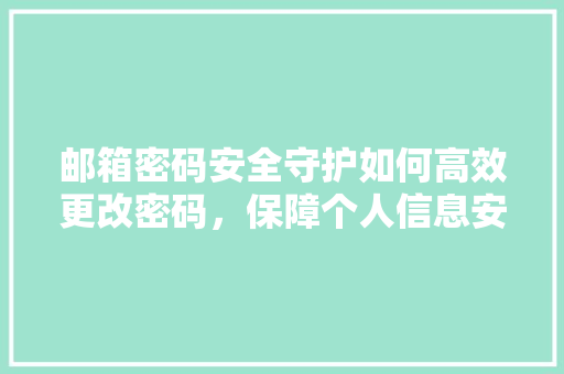 邮箱密码安全守护如何高效更改密码，保障个人信息安全