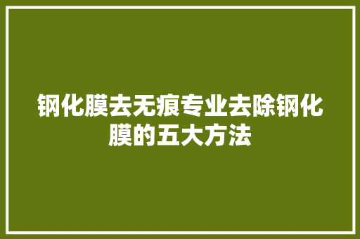 钢化膜去无痕专业去除钢化膜的五大方法