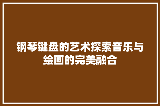 钢琴键盘的艺术探索音乐与绘画的完美融合