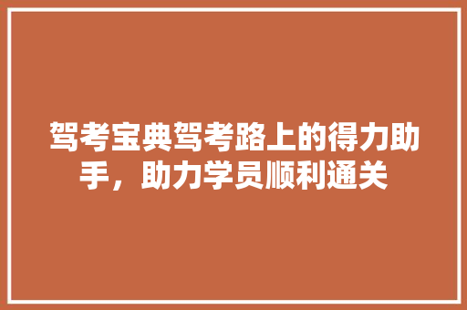 驾考宝典驾考路上的得力助手，助力学员顺利通关