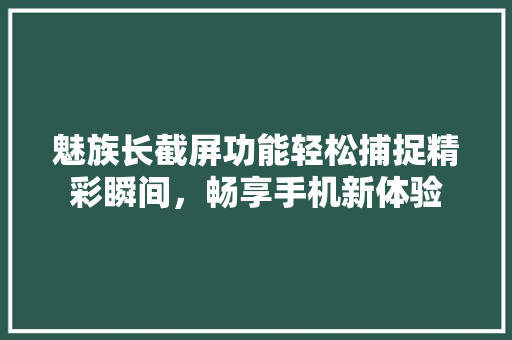 魅族长截屏功能轻松捕捉精彩瞬间，畅享手机新体验