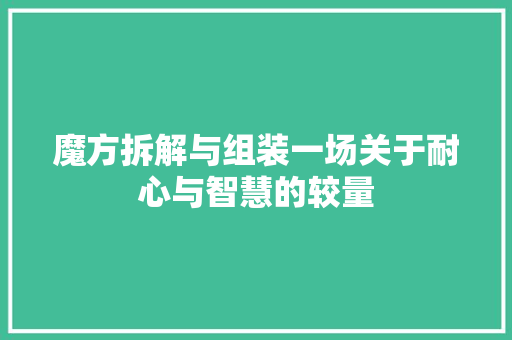 魔方拆解与组装一场关于耐心与智慧的较量