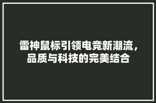 雷神鼠标引领电竞新潮流，品质与科技的完美结合