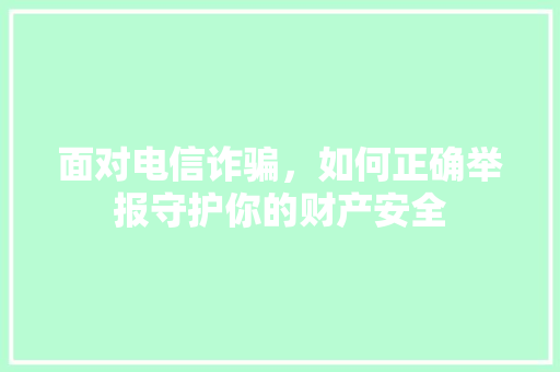 面对电信诈骗，如何正确举报守护你的财产安全