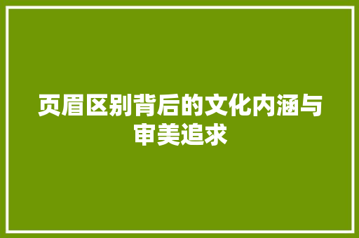 页眉区别背后的文化内涵与审美追求