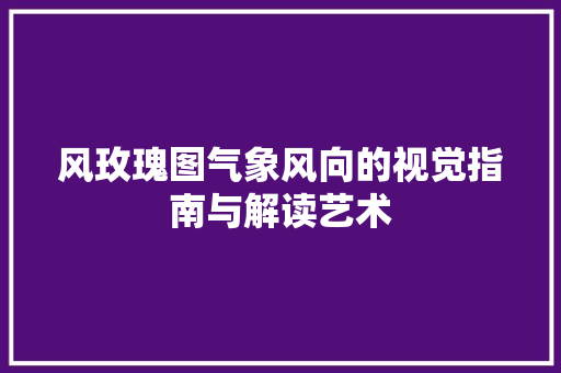 风玫瑰图气象风向的视觉指南与解读艺术