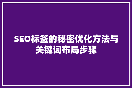 SEO标签的秘密优化方法与关键词布局步骤