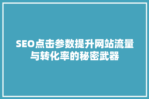 SEO点击参数提升网站流量与转化率的秘密武器