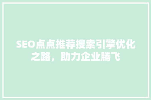 SEO点点推荐搜索引擎优化之路，助力企业腾飞